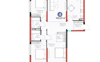 Продажа 4-комнатной квартиры, 102.31 м²