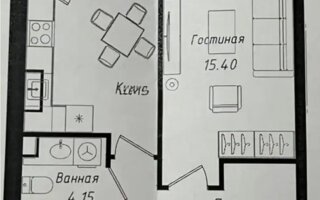 Продажа 1-комнатной квартиры, 37.66 м²
