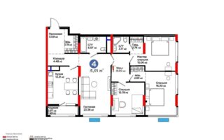 Продажа 4-комнатной квартиры, 114.91 м²