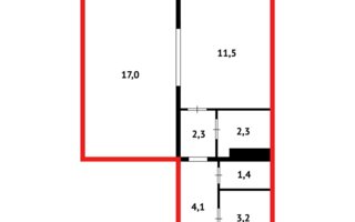 Продажа 1-комнатной квартиры, 44 м²