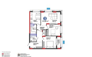 Продажа 3-комнатной квартиры, 82 м²