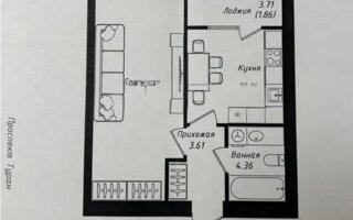 Продажа 1-комнатной квартиры, 40 м²