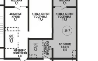 Продажа 1-комнатной квартиры, 30.2 м²