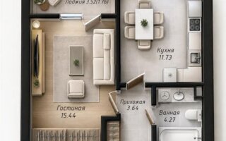 Продажа 1-комнатной квартиры, 37 м²