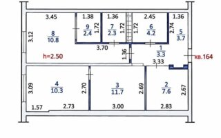 Продажа 3-комнатной квартиры, 68 м²