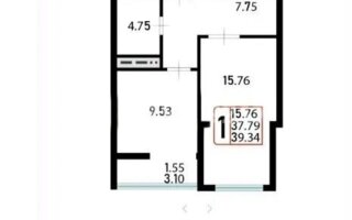 Продажа 1-комнатной квартиры, 40 м²