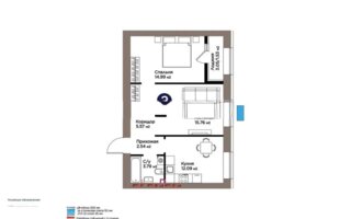 Продажа 2-комнатной квартиры, 56.27 м²