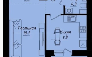 Продажа 1-комнатной квартиры, 39 м²