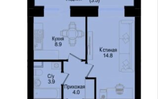 Продажа 2-комнатной квартиры, 35.1 м²