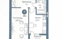 Продажа 1-комнатной квартиры, 39.2 м² в Астане