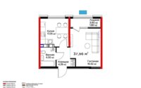 Продажа 1-комнатной квартиры, 38 м² в Алматы