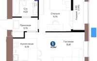 Продажа 2-комнатной квартиры, 42 м² в Астане