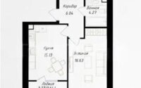 Продажа 1-комнатной квартиры, 43.71 м² в Астане