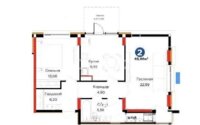 Продажа 2-комнатной квартиры, 65.86 м² в Астане