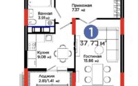 Продажа 1-комнатной квартиры, 38 м² в Астане