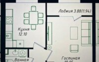 Продажа 2-комнатной квартиры, 40.25 м² в Астане