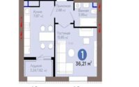 Продажа 1-комнатной квартиры, 36.5 м² в Астане