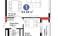 Продажа 1-комнатной квартиры, 44.58 м² в Астане - фото 3