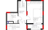 Продажа 2-комнатной квартиры, 51.39 м² в Астане