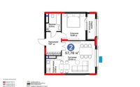 Продажа 2-комнатной квартиры, 57.76 м² в Астане