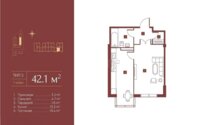 Продажа 1-комнатной квартиры, 42.1 м² в Алматы