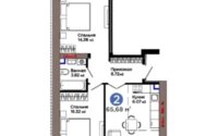 Продажа 3-комнатной квартиры, 65.68 м² в Астане