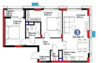Продажа 3-комнатной квартиры, 70.89 м² в Астане - фото 3