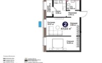 Продажа 2-комнатной квартиры, 47 м² в Астане