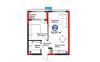 Продажа 2-комнатной квартиры, 46.91 м² в Астане