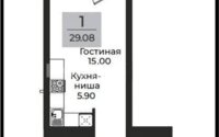 Продажа 1-комнатной квартиры, 29.1 м² в Астане - фото 2