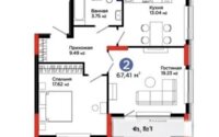 Продажа 2-комнатной квартиры, 67.41 м² в Астане - фото 3