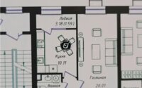 Продажа 1-комнатной квартиры, 38.63 м² в Астане