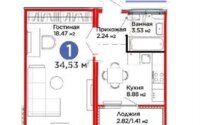 Продажа 1-комнатной квартиры, 34.53 м² в Астане - фото 4