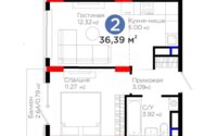 Продажа 1-комнатной квартиры, 33.5 м² в Астане