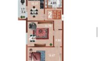 Продажа 2-комнатной квартиры, 57.7 м² в Астане