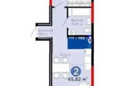 Продажа 2-комнатной квартиры, 46 м² в Астане