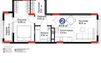 Продажа 2-комнатной квартиры, 47.9 м² в Астане