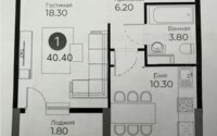 Продажа 1-комнатной квартиры, 40.4 м² в Астане - фото 2
