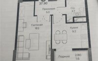 Продажа 1-комнатной квартиры, 38 м² в Астане