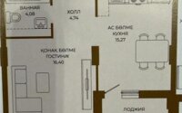 Продажа 1-комнатной квартиры, 42.4 м² в Астане - фото 2