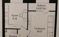 Продажа 1-комнатной квартиры, 40.21 м² в Астане