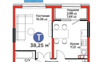 Продажа 1-комнатной квартиры, 38 м² в Алматы
