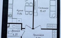 Продажа 1-комнатной квартиры, 41.19 м² в Астане