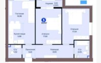 Продажа 3-комнатной квартиры, 80.5 м² в Астане
