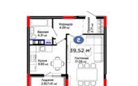 Продажа 1-комнатной квартиры, 39.52 м² в Астане