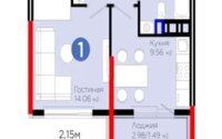 Продажа 1-комнатной квартиры, 32.81 м² в Астане