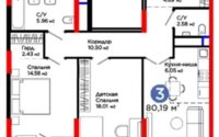 Продажа 3-комнатной квартиры, 80.33 м² в Астане - фото 4