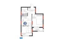 Продажа 2-комнатной квартиры, 46.77 м² в Астане