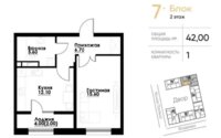 Продажа 1-комнатной квартиры, 42 м² в Алматы