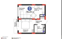Продажа 1-комнатной квартиры, 36.6 м² в Астане